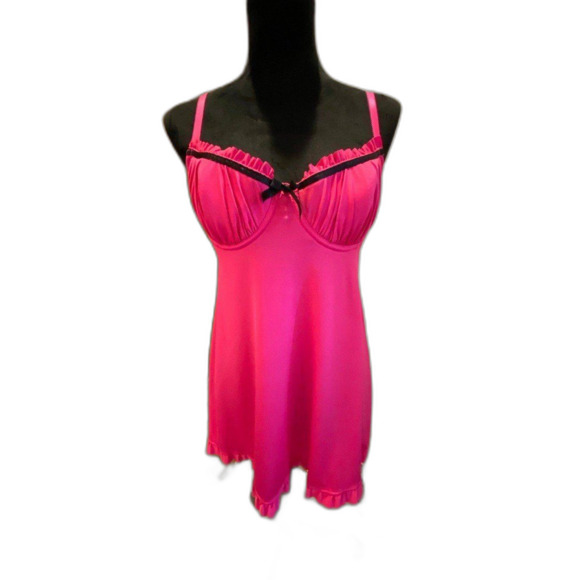 Smart Sexy Sleepware Fuchsia Underwire Lingerie 36C Sexy Hot Pink  Night Gown - Picture 1 of 11